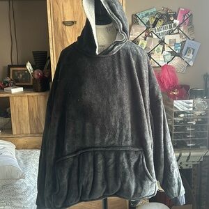 Oversized Gray Huggle Hoodie - OS
